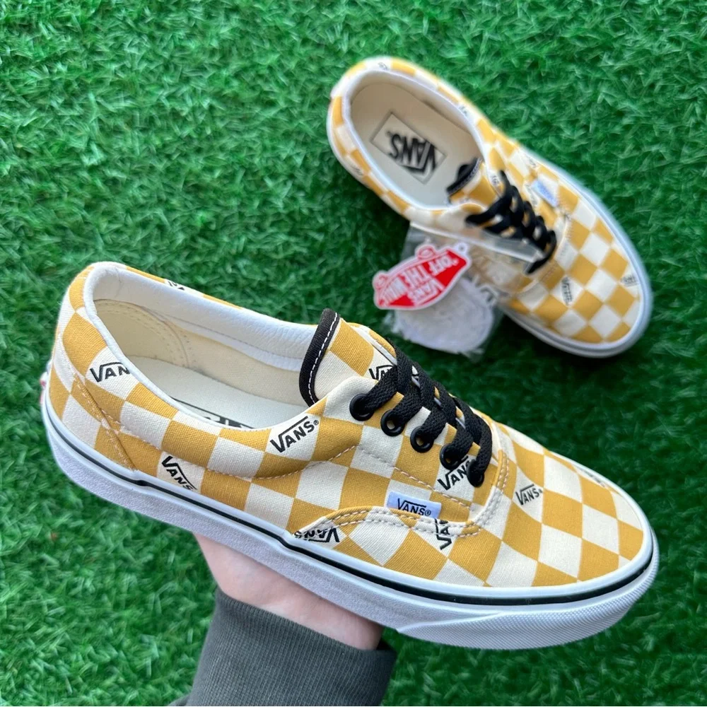 Vans Era Big Check Yellow True White - Picture 1 of 6